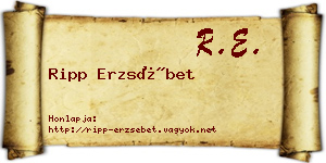 Ripp Erzsébet névjegykártya
